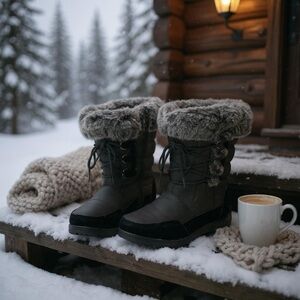 Faux Fur Lightweight Boots Sz 8